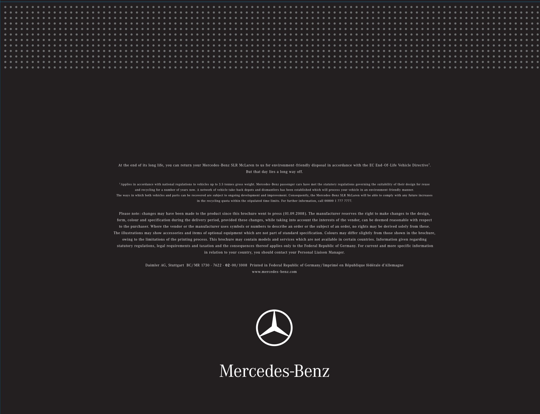 2009 Mercedes-Benz SLR 722S Brochure Page 17